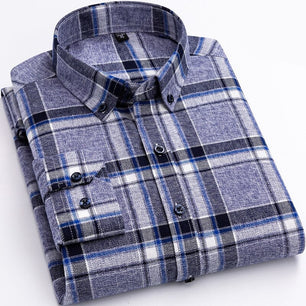 Men's Turndown Collar Single Breasted Plaid Pattern Casual Shirts