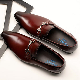 Men's Genuine Leather Pointed Toe Slip-On Closure Formal Shoes