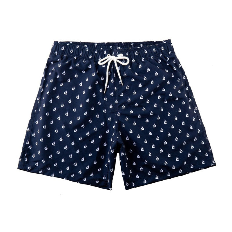 Men's Polyester Quick Dry Swimwear Printed Pattern Boxer Shorts