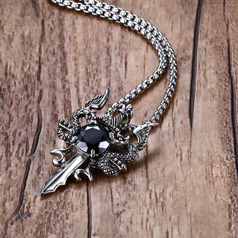 Men's Stainless Steel Link Chain Vintage Punk Trendy Necklace