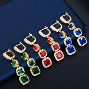 Women's Copper Cubic Zirconia Classic Vintage Party Earrings