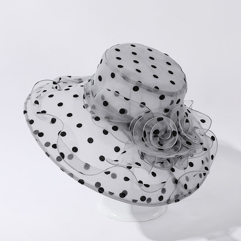 Women's Organza Sun Protection Floral Pattern Beach Sun Hats