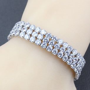 Women's 100% 925 Sterling Silver Zircon Classic Luxury Bracelet