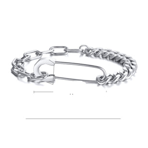 Men's Stainless Steel Easy Hook Clasp Round Pattern Punk Bracelet