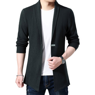 Men's Polyester Turn-Down Full Sleeves Casual Wear Solid Coats