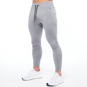 Men's Cotton Drawstring Closure Sportswear Fitness Gym Trousers