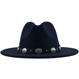 Women's Wool Rivet Ribbon Pattern Casual Wear Elegant Trendy Hat