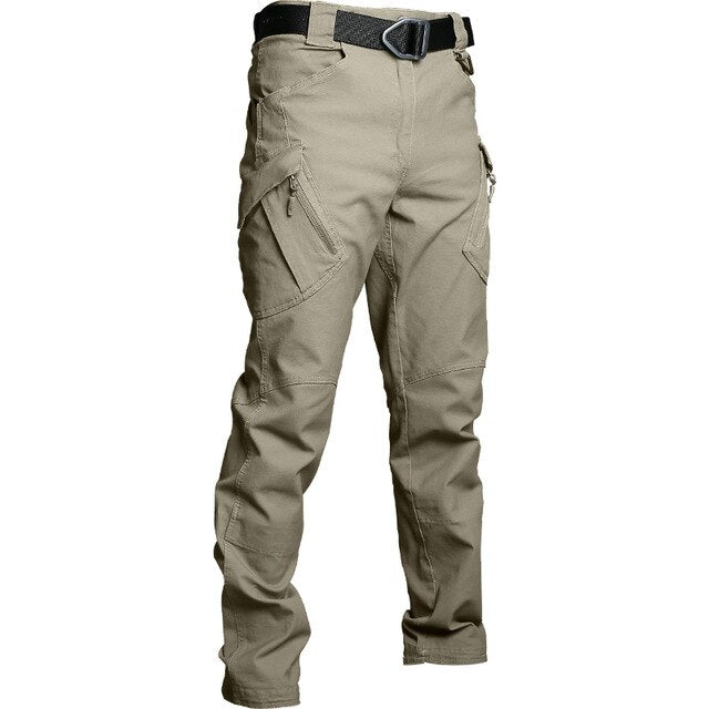 Men's Polyester Mid Waist Full Length Zipper Fly Casual Pants