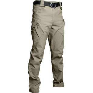 Men's Polyester Mid Waist Full Length Zipper Fly Casual Pants