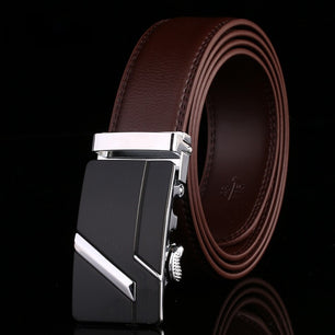 Men's Cowskin Automatic Metal Buckle Luxury Solid Strap Belt