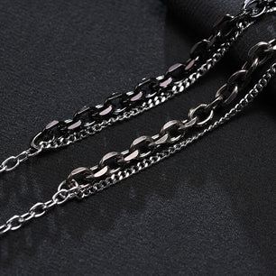 Men's Stainless Steel Link Chain Lobster Clasp Elegant Bracelet