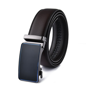 Men's Cowskin Automatic Metal Buckle Luxury Solid Pattern Belt