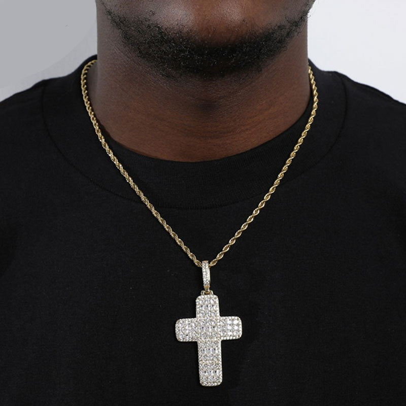 Men's Copper Cubic Zircon Link Chain Trendy Hip Hop Necklace