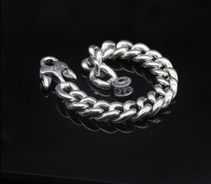 Men's 100% 925 Sterling Silver Geometric Pattern Vintage Bracelet