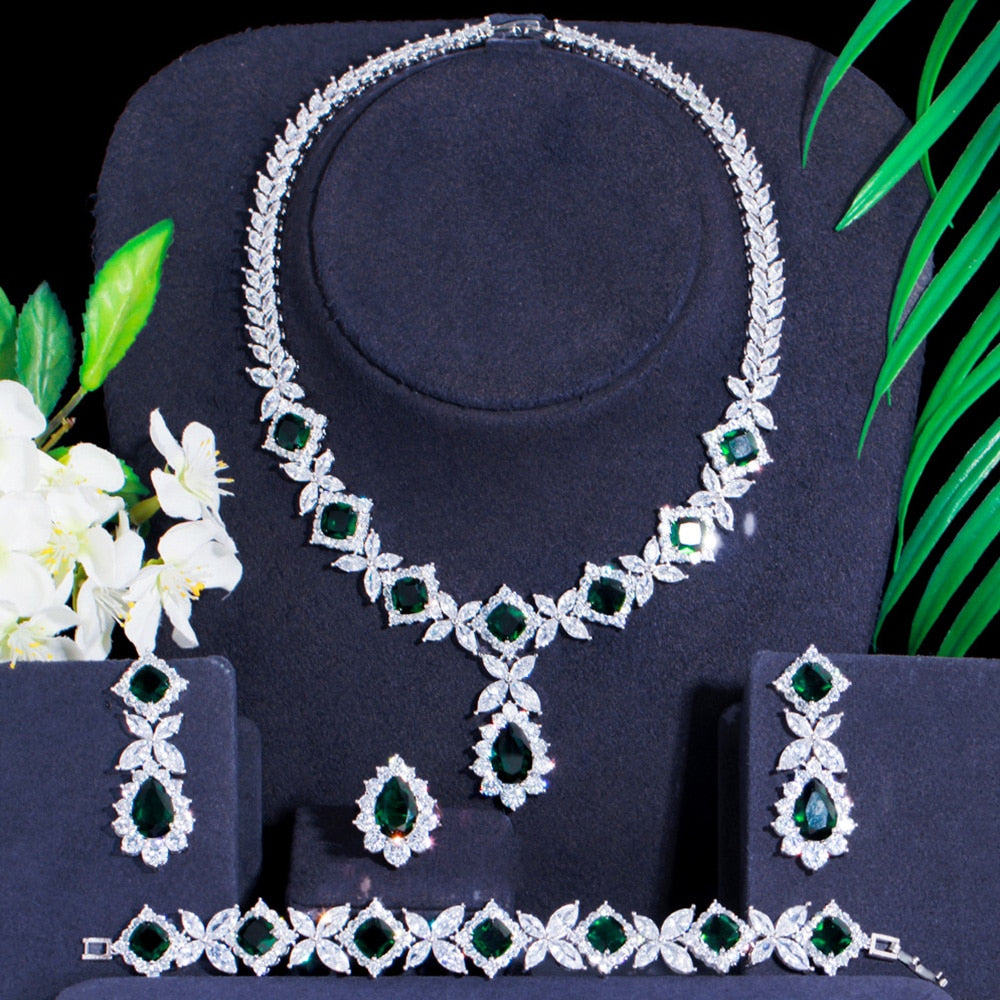 Women's Copper Cubic Zirconia Vintage Luxurious Jewelry Sets