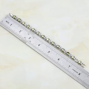 Women's 100% 925 Round Pattern Cubic Zirconia Streamline Bracelet