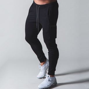 Men's Polyester Drawstring Closure Fitness Sport Wear Gym Trouser