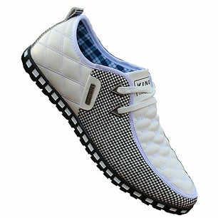 Men's Artificial Leather Lace-up Closure Breathable Casual Shoes