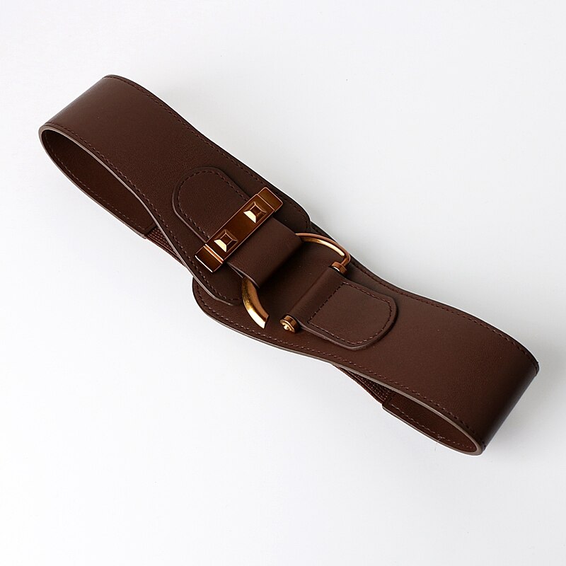 Women's Spandex Elastic Waist Buckle Closure Cummerbund Belts