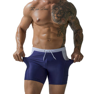 Men's Polyester Quick-Dry Waterproof Swimwear Beach Casual Shorts