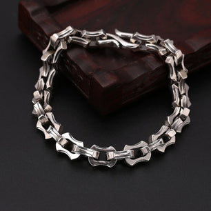 Men's 100% 925 Sterling Silver Ethnic Geometric Pattern Bracelet