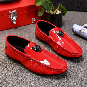 Men's Square Toe Artificial PU Slip-On Closure Breathable Shoes