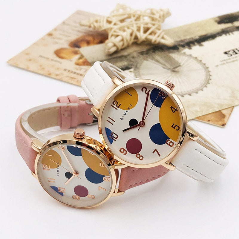 Kid's Alloy Case Buckle Clasp Round Shape Quartz Electronic Watch