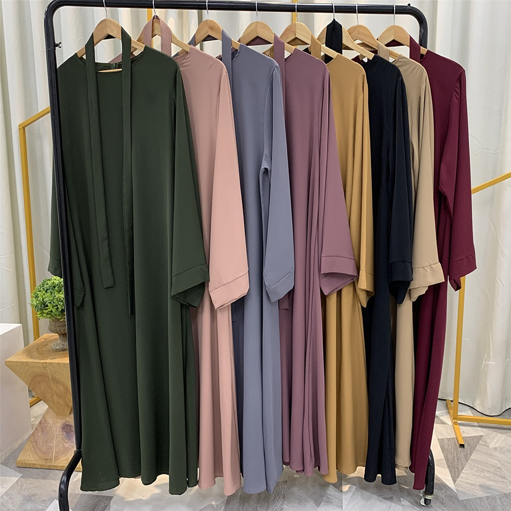 Women's Arabian Polyester Full Sleeve Plain Casual Long Abaya