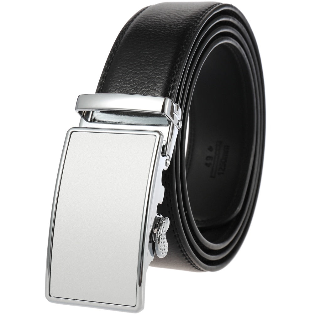 Men's Cowskin Automatic Metal Buckle Luxury Solid Strap Belt