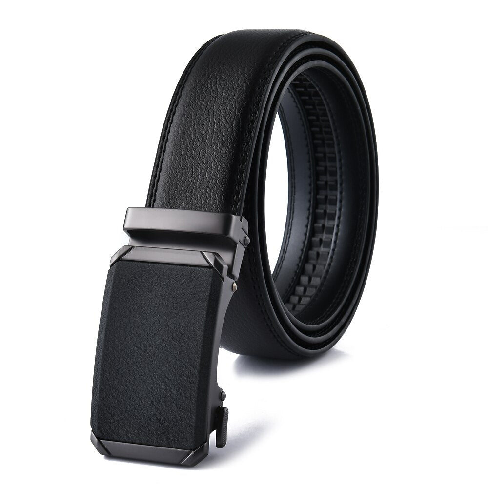 Men's Cowskin Automatic Metal Buckle Luxury Solid Pattern Belt