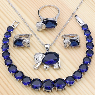 Women's 100% 925 Sterling Silver Zircon Classic Jewelry Set