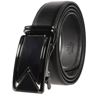 Men's Cowskin Leather Automatic Alloy Buckle Trendy Solid Pattern Belts