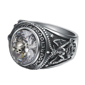 Men's 100% 925 Sterling Silver Skeleton Pattern Punk Elegant Ring