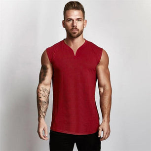 Men's V-Neck Sleeveless Quick Dry Compression Gym Wear Shirt