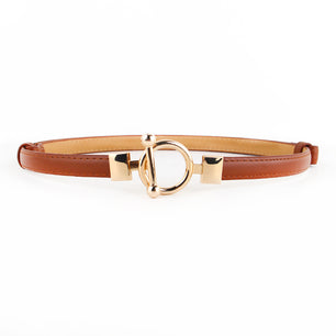 Women's PU Leather Alloy Buckle Thin Adjustable Trendy Belts