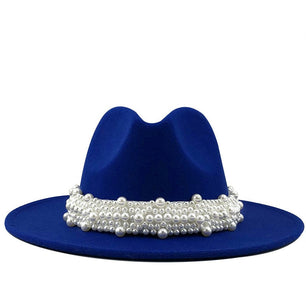 Women's Cotton Pearl Ribbon Pattern Casual Wear Party Elegant Hat