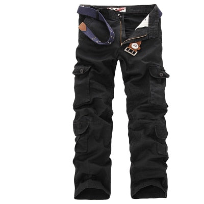 Men's Polyester Full Length Multi-Pocket Zipper Fly Closure Pants