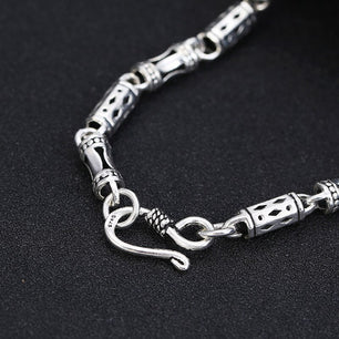 Men's 100% 925 Sterling Silver Link Chain Geometric Necklace