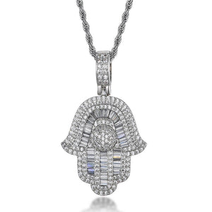 Men's Metal Copper Hip-Hop Cubic Zirconia Bling Trendy Necklaces