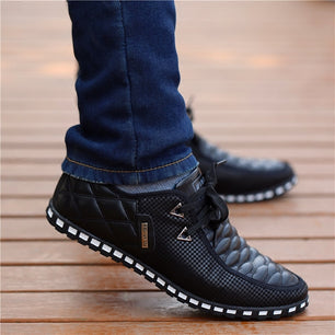 Men's Artificial Leather Lace-up Closure Breathable Casual Shoes