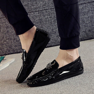 Men's Square Toe Artificial PU Slip-On Closure Breathable Shoes