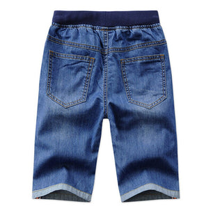 Kid's Boy Cotton Elastic Waist Closure Denim Casual Wear Shorts