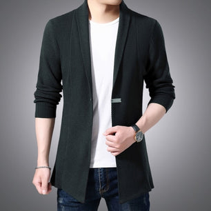 Men's Polyester Turn-Down Full Sleeves Casual Wear Solid Coats