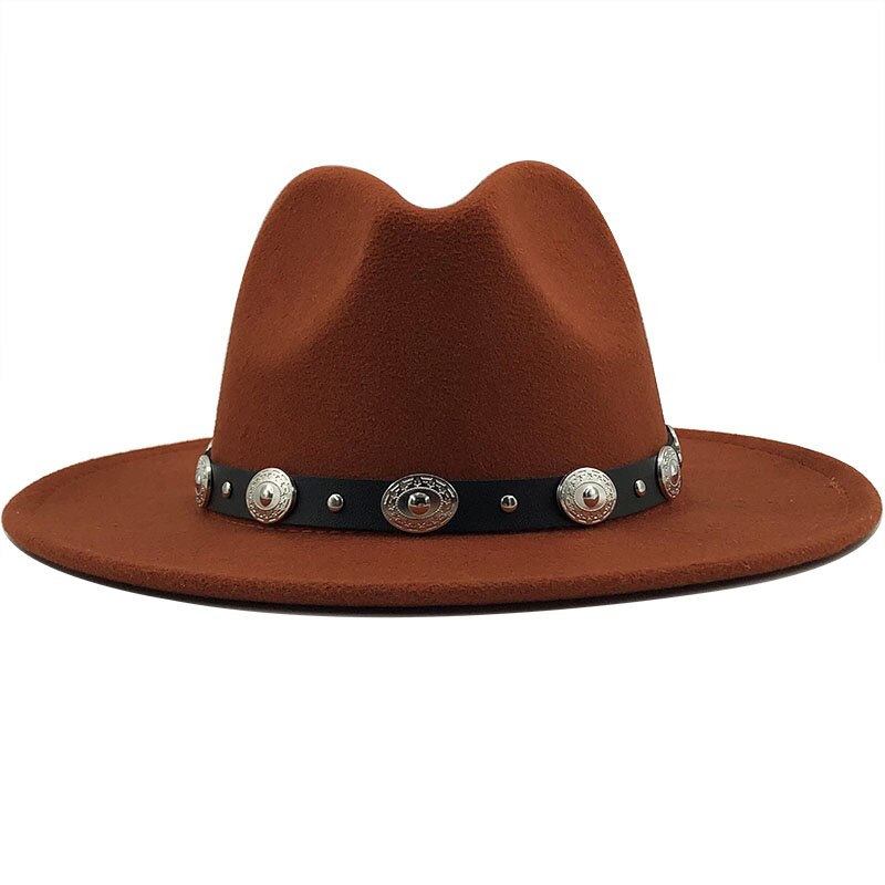 Women's Wool Rivet Ribbon Pattern Casual Wear Elegant Trendy Hat