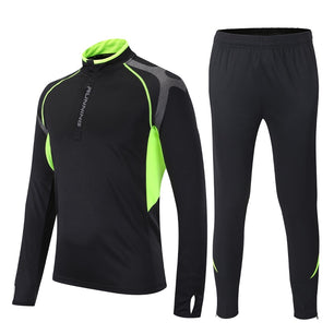 Men's Long Sleeve Zipper Jacket With Legging Workout Set