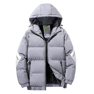 Men's Polyester Full Sleeves Zipper Closure Hooded Winter Jacket