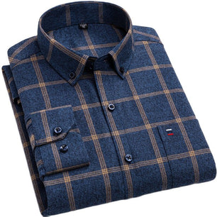 Men's Turndown Collar Single Breasted Plaid Pattern Casual Shirts