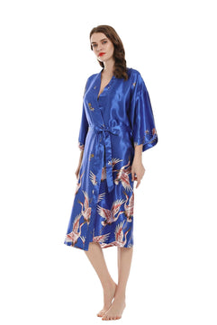 Women's Polyester Short Sleeve Printed Pattern Nightwear Robe