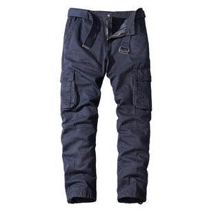 Men's Cotton Full Length Zipper Fly Multi Pocket Casual Pants