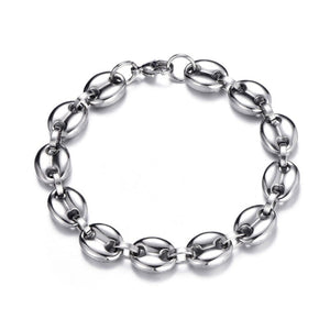 Men's Stainless Steel Lobster Clasp Geometric Rock Bracelet